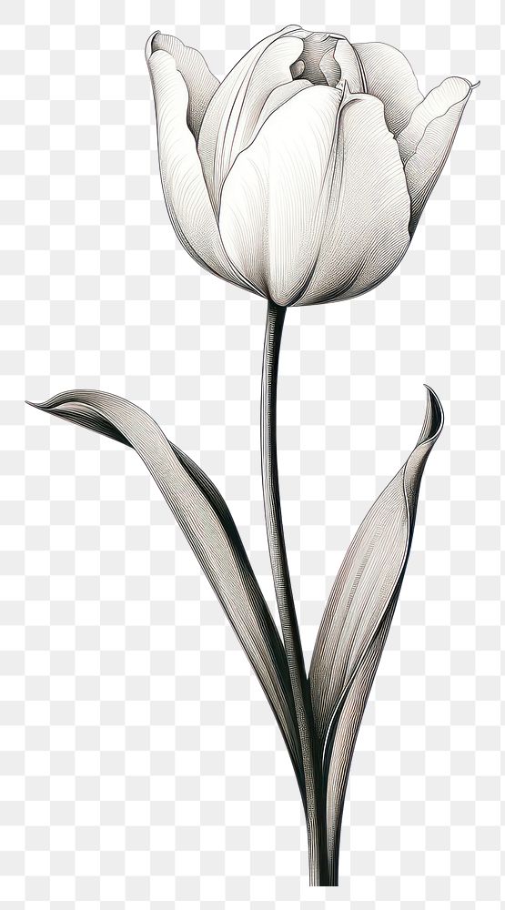 PNG  Tulip flower plant white. AI generated Image by rawpixel.