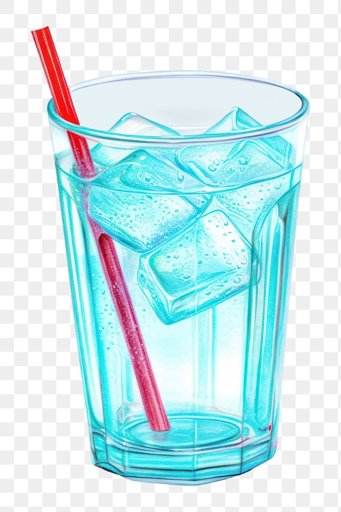 PNG Drink glass cocktail white background, digital paint illustration. AI generated image