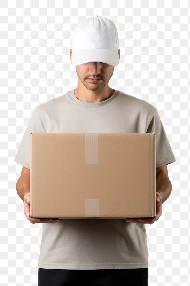 PNG Box cardboard portrait holding. AI generated Image by rawpixel.