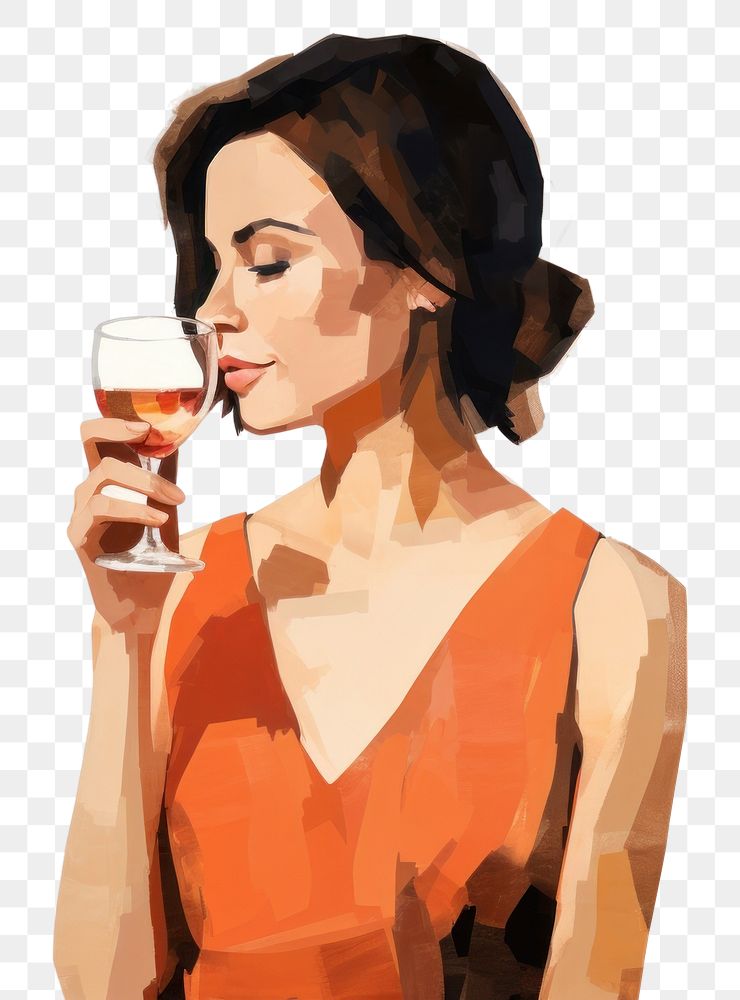 PNG Drinking glass adult woman. AI generated Image by rawpixel.