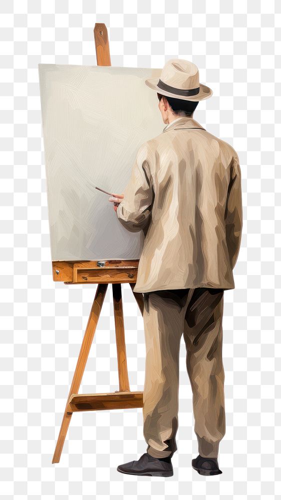 PNG Canvas standing adult art. AI generated Image by rawpixel.