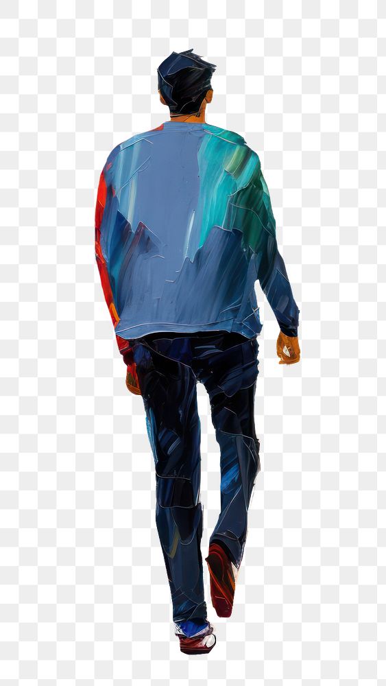 PNG Walking standing painting adult. AI generated Image by rawpixel.