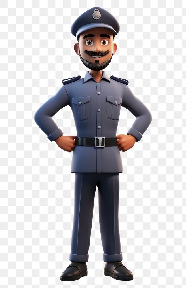 PNG Cartoon officer white background police officer. 