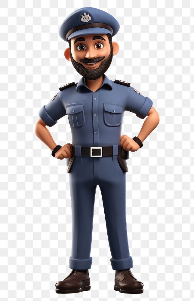 PNG Cartoon officer white background police officer. AI generated Image by rawpixel.