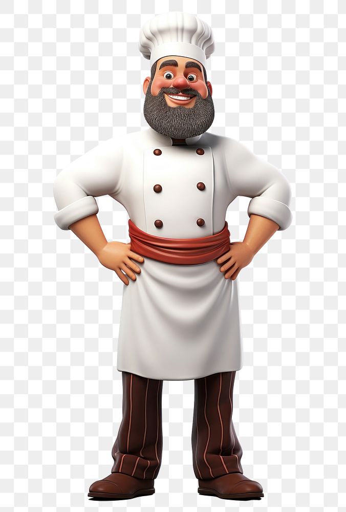 PNG Cartoon adult chef man. 