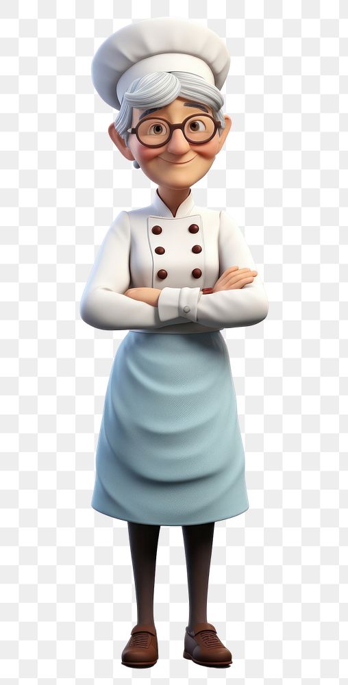 PNG Cartoon female adult chef. 