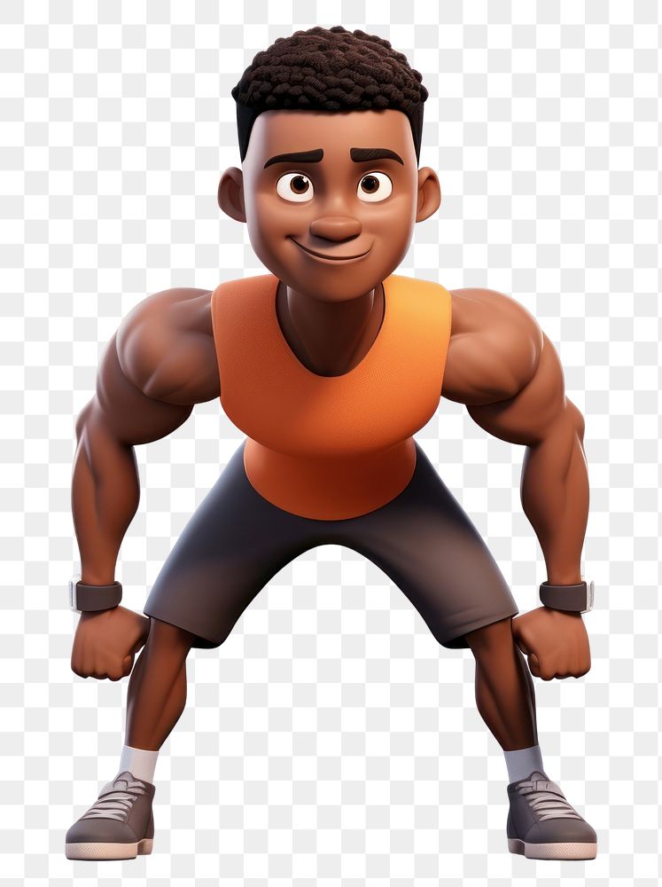 PNG Cartoon white background determination bodybuilding. AI generated Image by rawpixel.