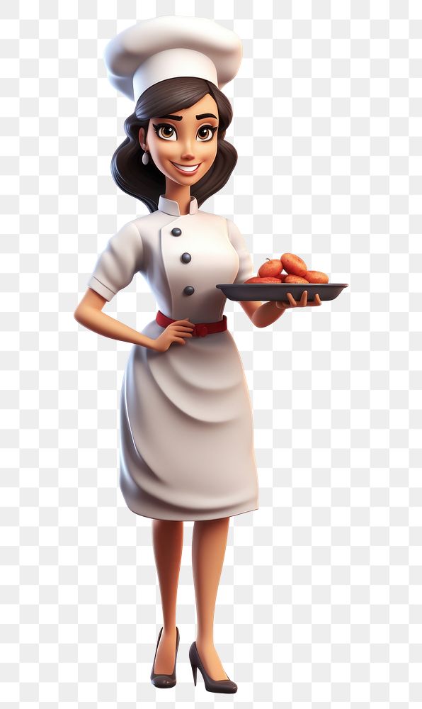 PNG Cartoon adult women chef. AI generated Image by rawpixel.