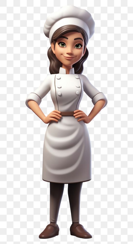 PNG Cartoon chef white background portrait. 