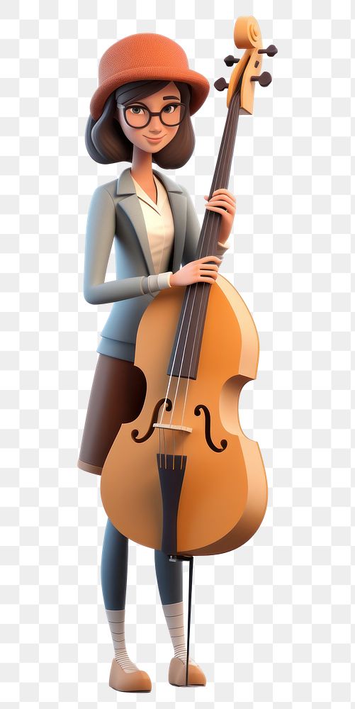 PNG Musician cartoon cello adult. AI generated Image by rawpixel.
