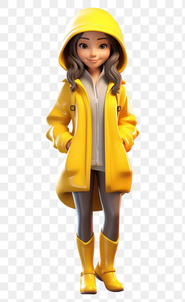 PNG Raincoat cartoon yellow  