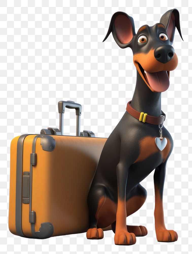 PNG Suitcase luggage cartoon animal. AI generated Image by rawpixel.