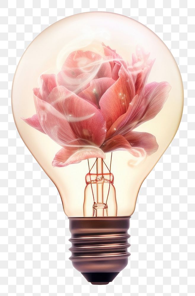 PNG Lightbulb flower human electricity. AI generated Image by rawpixel.