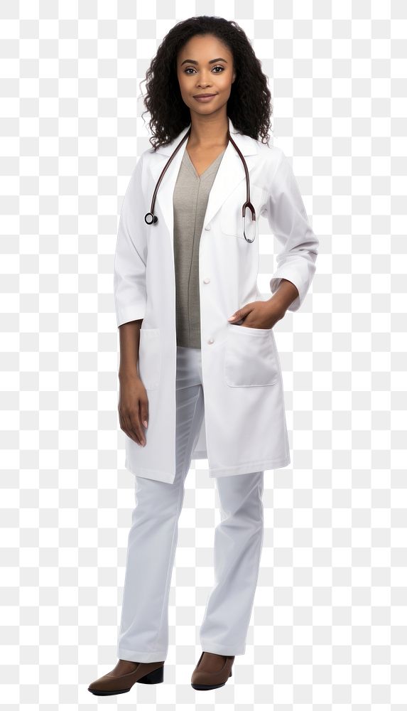 PNG Doctor coat white background stethoscope. AI generated Image by rawpixel.