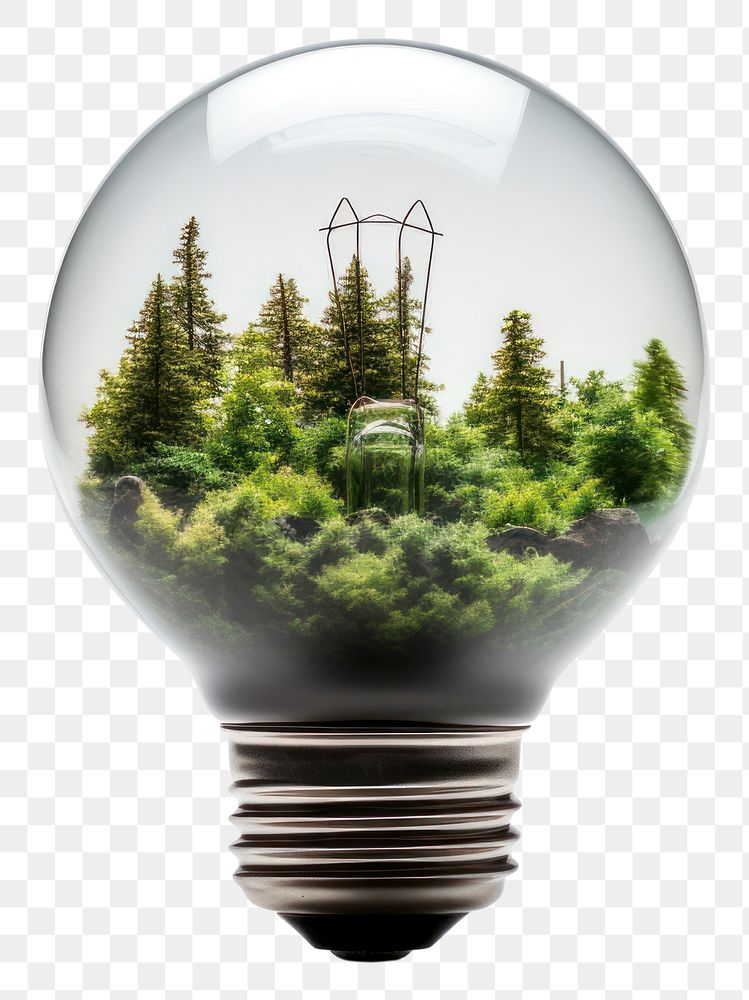 PNG Lightbulb nature transparent background illuminated. AI generated Image by rawpixel.