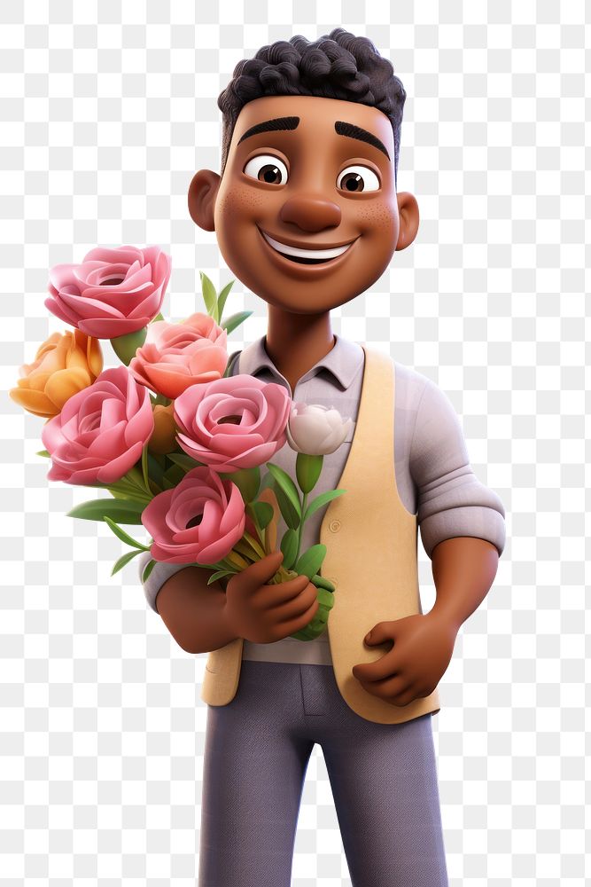 PNG Florist cartoon flower adult. AI generated Image by rawpixel.
