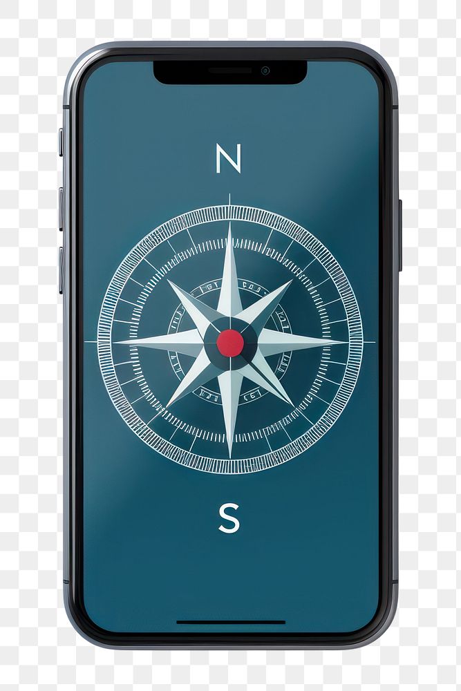 PNG Electronics compass phone technology. AI generated Image by rawpixel.
