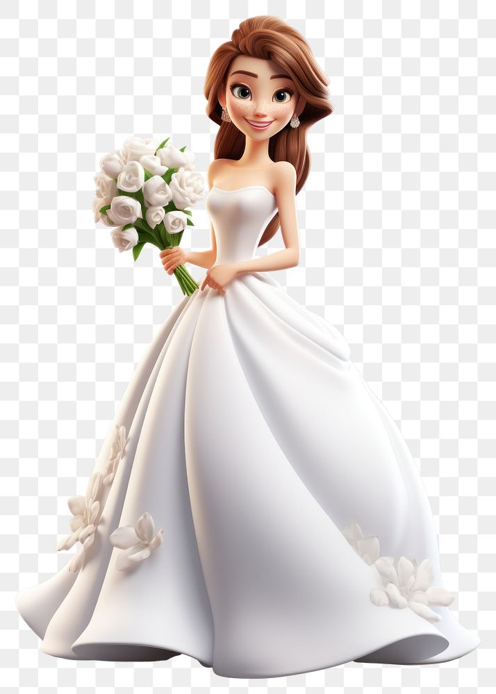 PNG  Figurine fashion wedding flower. AI generated Image by rawpixel.