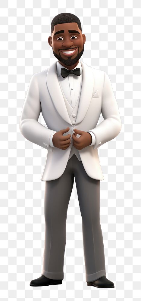 PNG  Tuxedo adult white background portrait. AI generated Image by rawpixel.