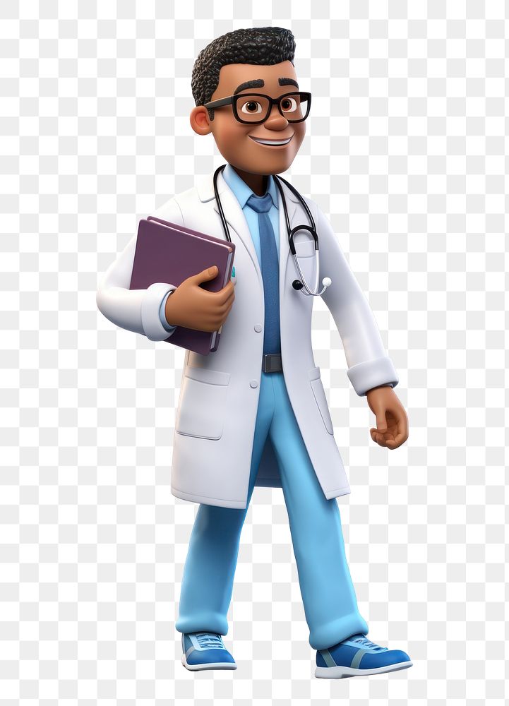 PNG Cartoon doctor white background stethoscope. 