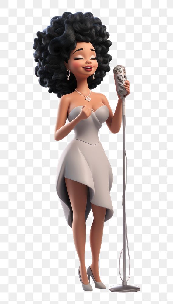 PNG Microphone cartoon singer female. AI generated Image by rawpixel.