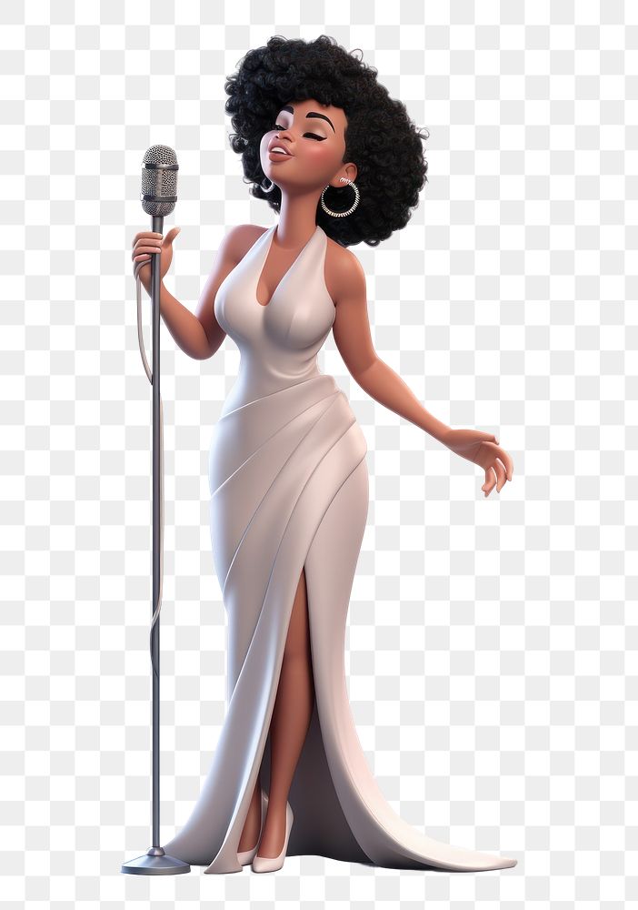 PNG Microphone cartoon singer female. AI generated Image by rawpixel.