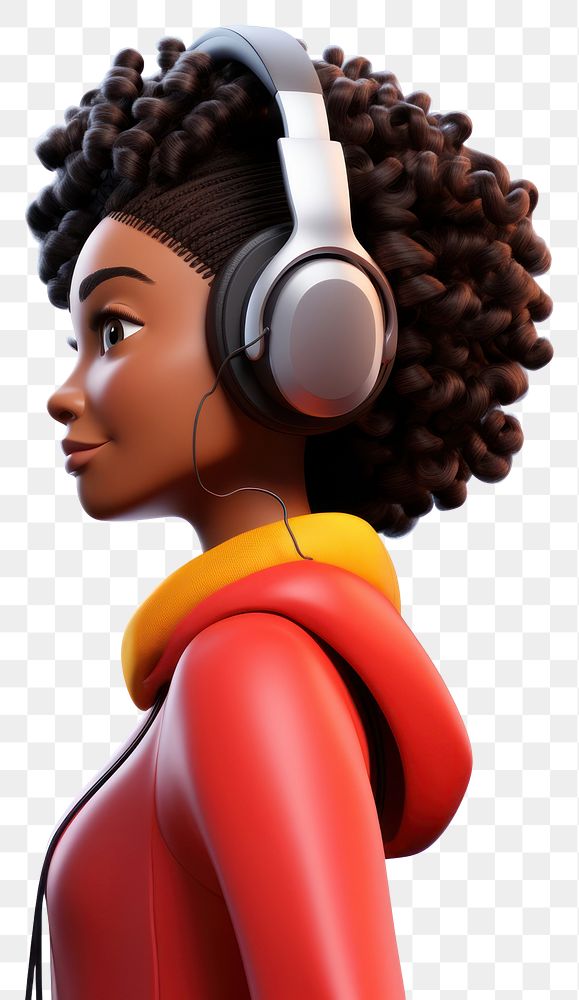 PNG Headphones headset cartoon female. 