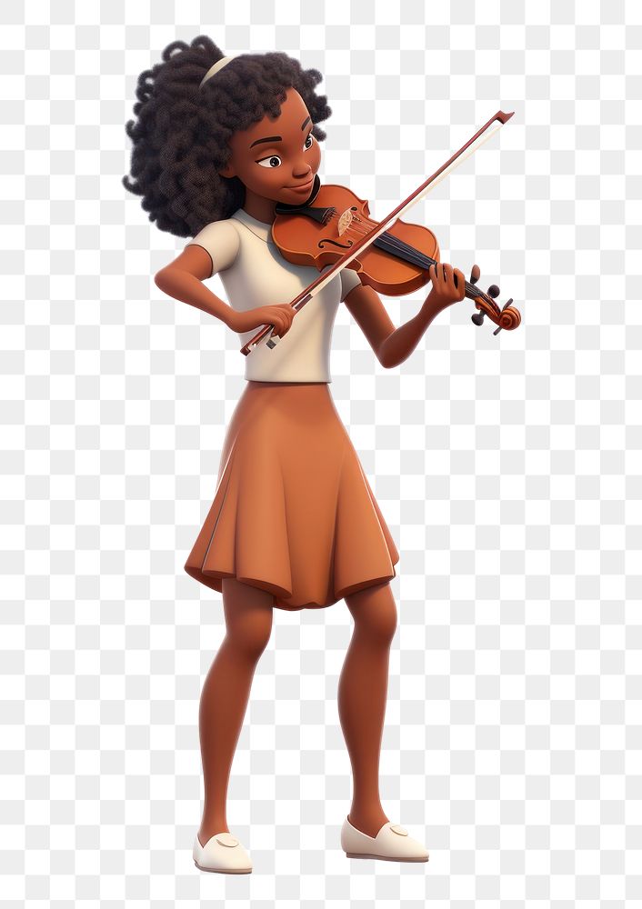 PNG Violin cartoon female white background. AI generated Image by rawpixel.