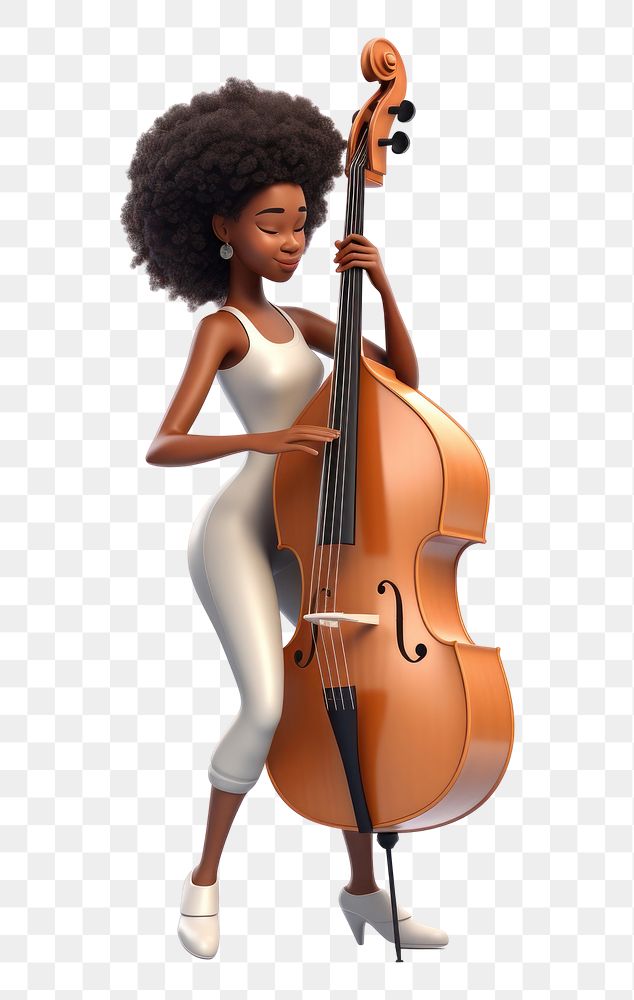 PNG Musician cartoon female cello. AI generated Image by rawpixel.