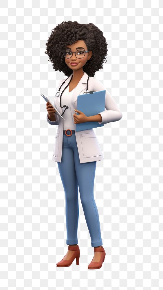 PNG Cartoon white background stethoscope hairstyle. 