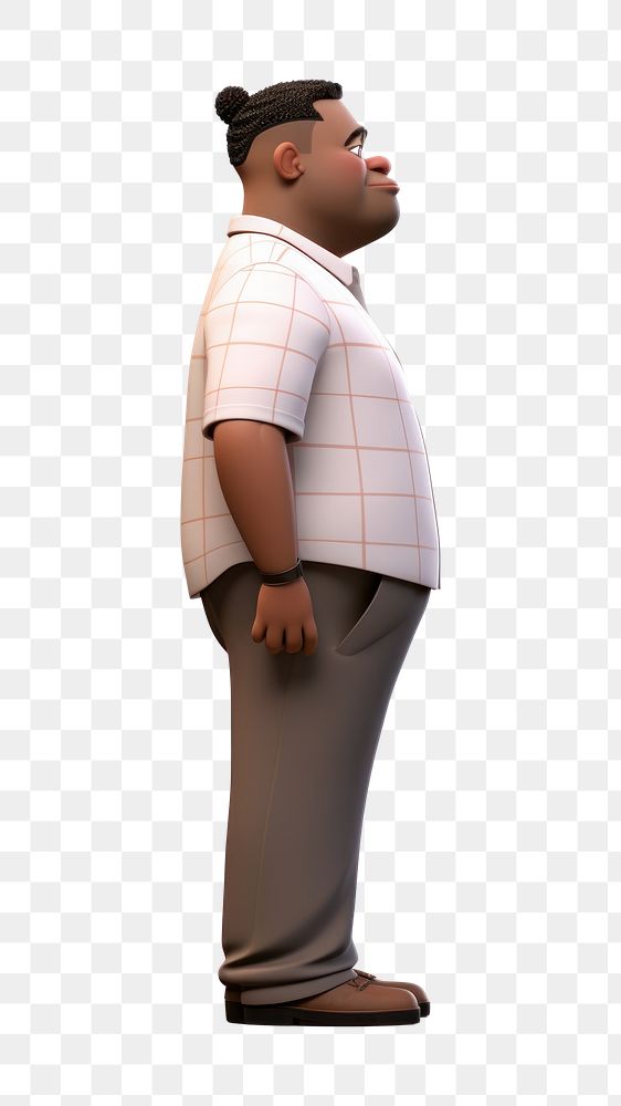 PNG Standing cartoon adult male. 