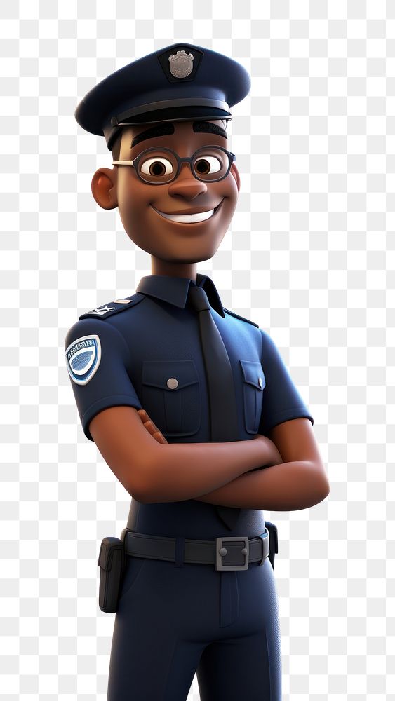PNG Cartoon officer person white background. AI generated Image by rawpixel.