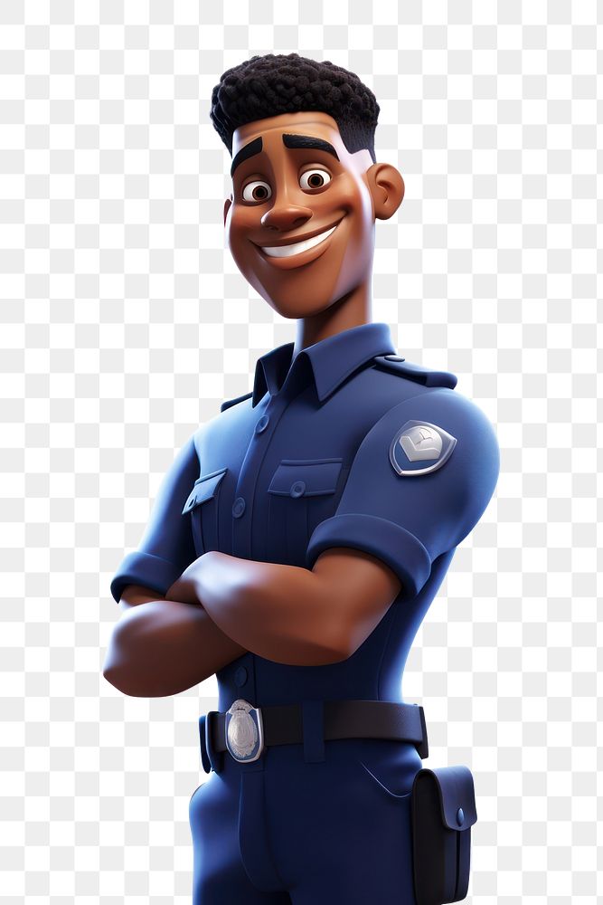 PNG Cartoon person white background police officer. AI generated Image by rawpixel.