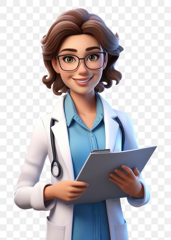 PNG Glasses smiling cartoon doctor. AI generated Image by rawpixel.