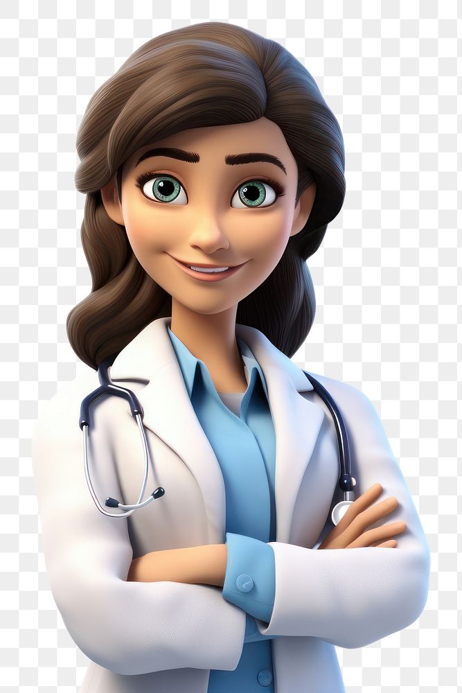 PNG Smiling cartoon doctor adult