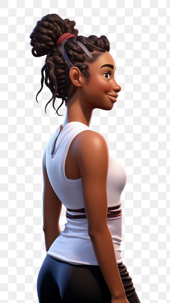 PNG Ponytail cartoon sports female. AI generated Image by rawpixel.