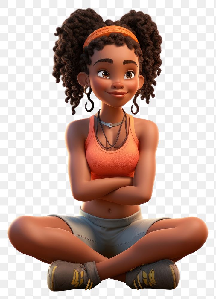 PNG Sitting cartoon female  