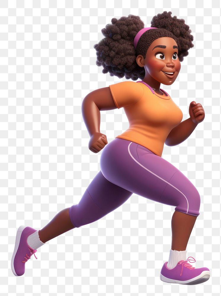 PNG Running jogging cartoon white background. AI generated Image by rawpixel.