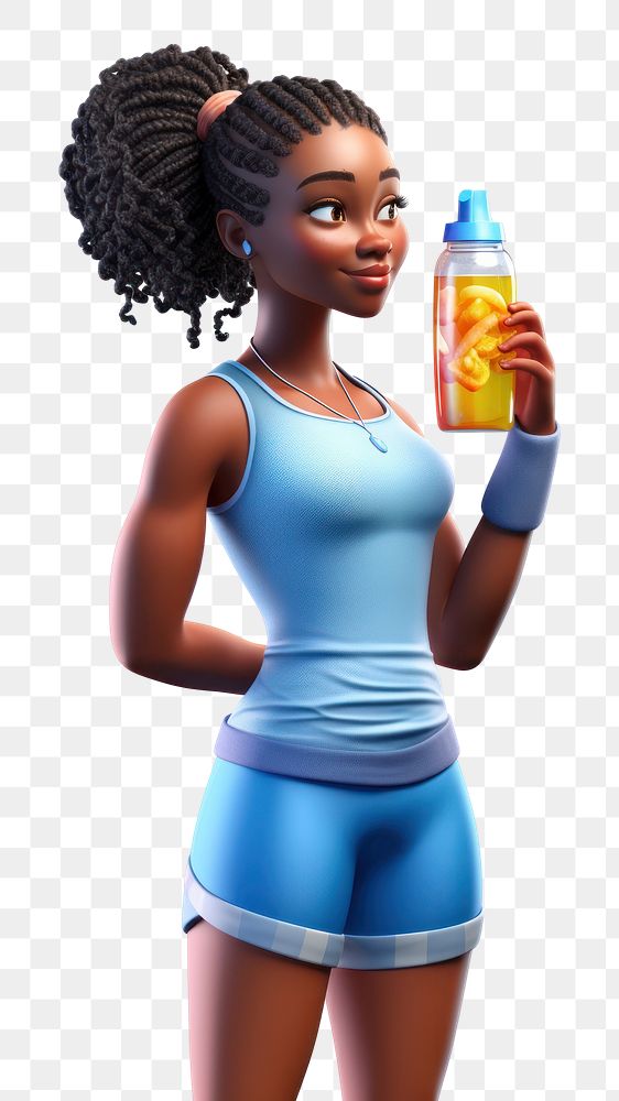 PNG Cartoon bottle sports female. AI generated Image by rawpixel.