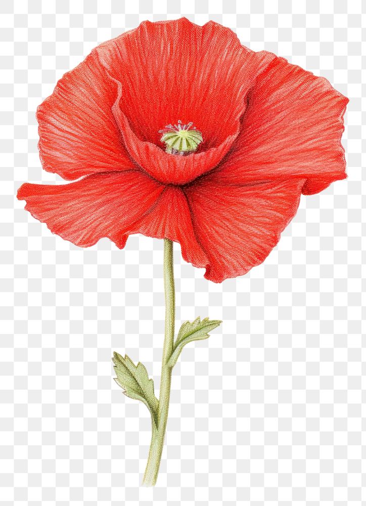 PNG Flower poppy hibiscus plant. AI generated Image by rawpixel.