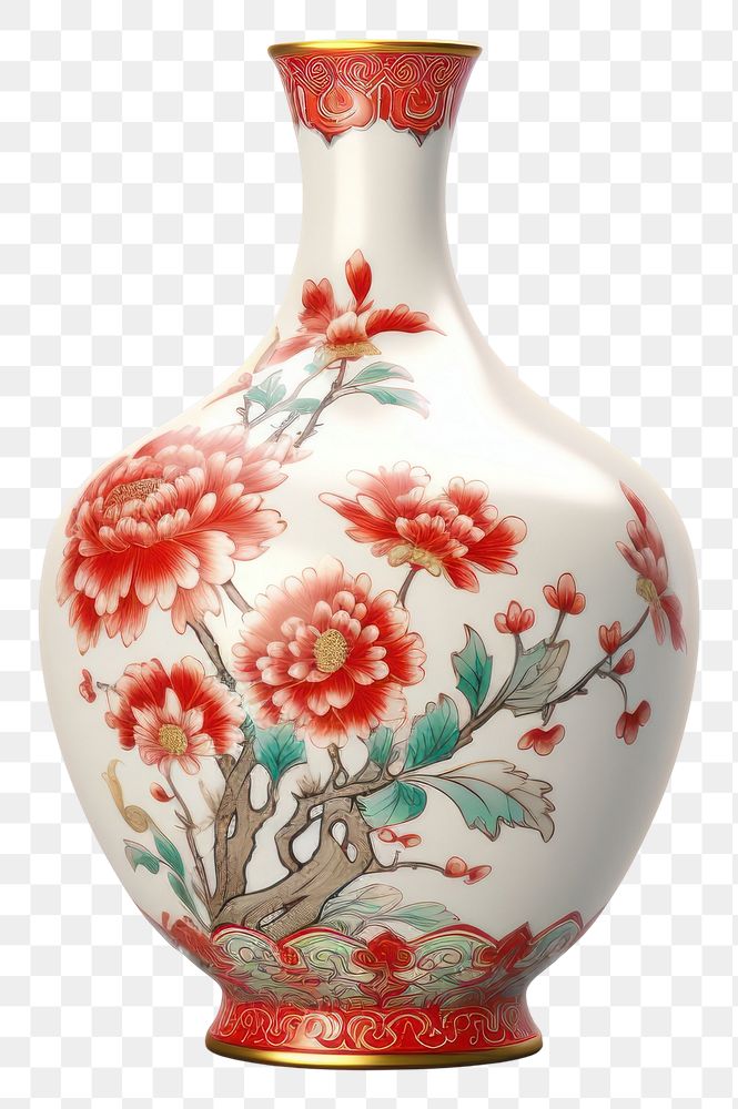 PNG Flower vase porcelain pottery art. AI generated Image by rawpixel.
