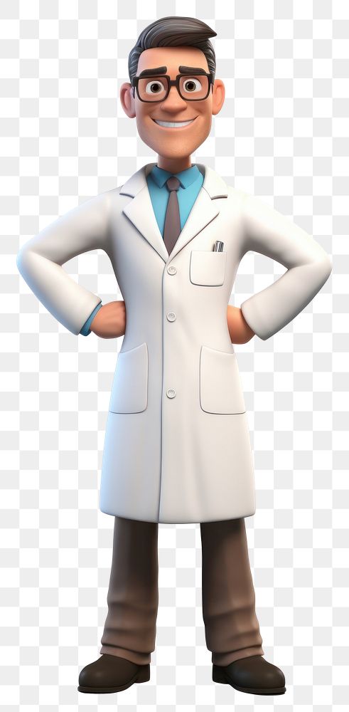 PNG Lab gown cartoon person white background. AI generated Image by rawpixel.