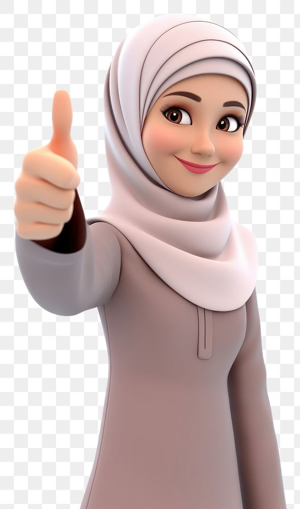 PNG Cartoon finger adult hijab. AI generated Image by rawpixel.