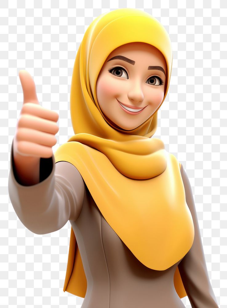 PNG Cartoon finger hijab adult. AI generated Image by rawpixel.