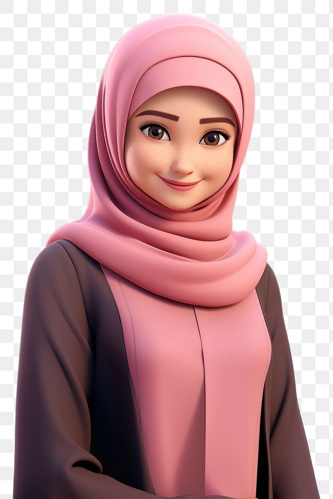 PNG Cartoon female hijab scarf