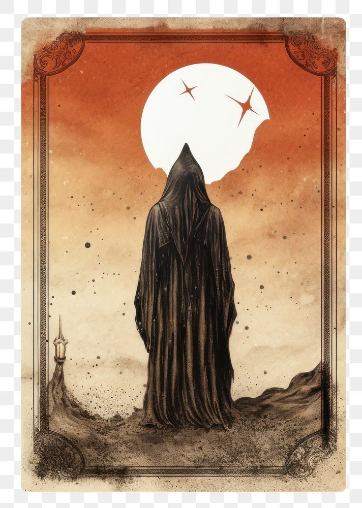 PNG Tarot card painting drawing art. AI generated Image by rawpixel.