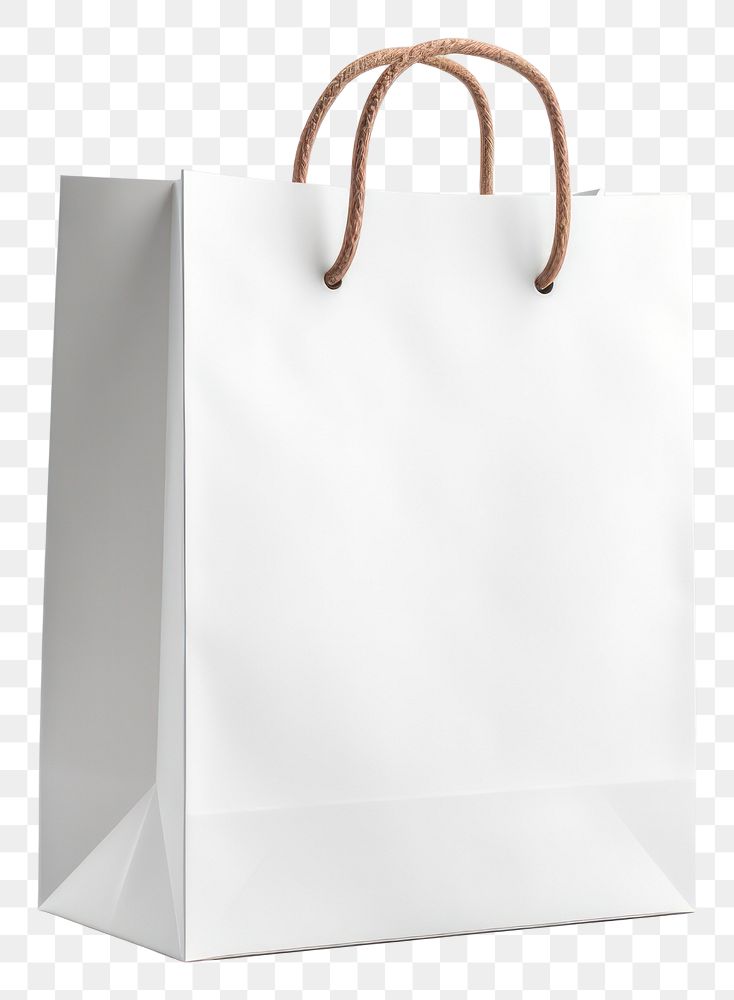 PNG Paper bag handbag white white background. AI generated Image by rawpixel.
