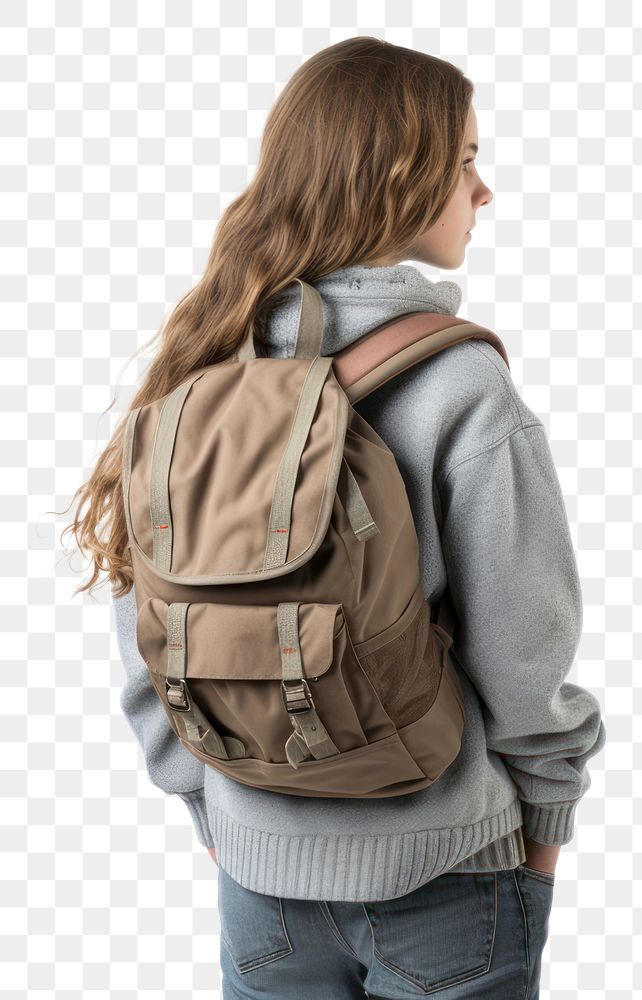 PNG Backpack bag white background backpacking. AI generated Image by rawpixel.