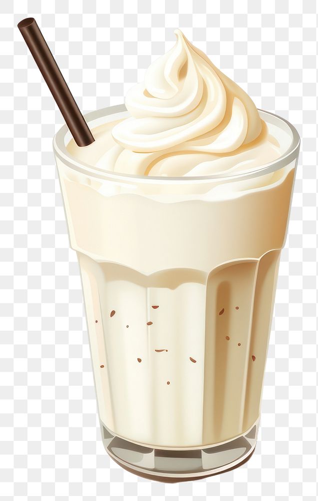PNG  Milk milkshake smoothie dessert. AI generated Image by rawpixel.