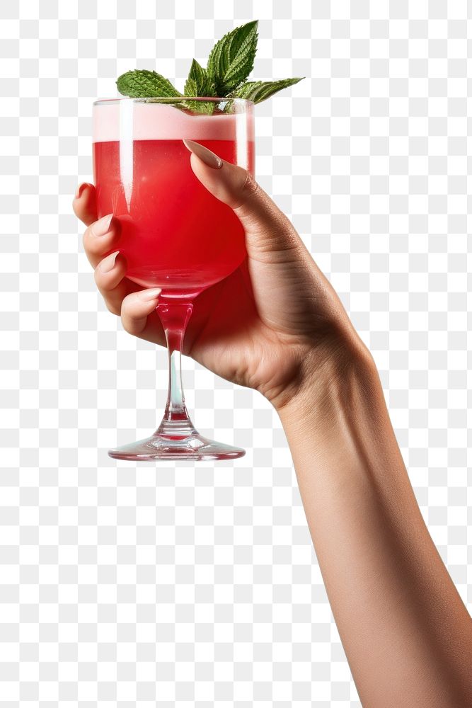PNG Cocktail holding drink glass transparent background